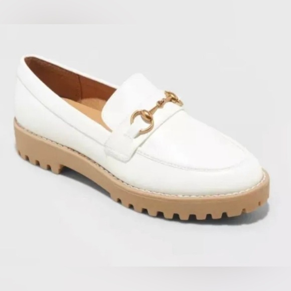 a new day Shoes - A New Day Danica White Platform Loafers Chunky Sole Shoe